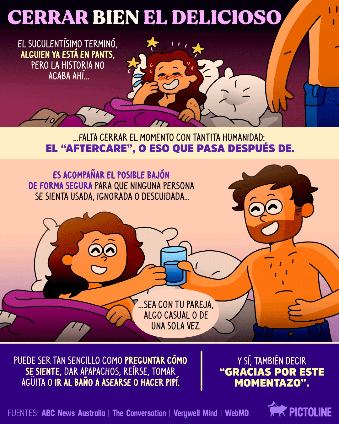 🔥 Sea serio o casual, el after también importa ✨⁣ ⁣ #aftercare #relaciones #intimidad #vinculos #consent #saludmentalyemocional #sexualidad #pictoline