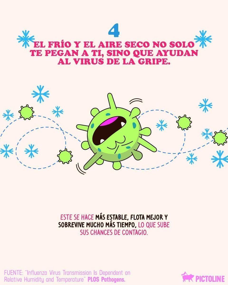 A veces, hacerle caso a la abue sí es ciencia aplicada 👵❄️🦠 #virus #resfriado #gripe #frio #clima #climafrio #enfermedades #salud #pictoline