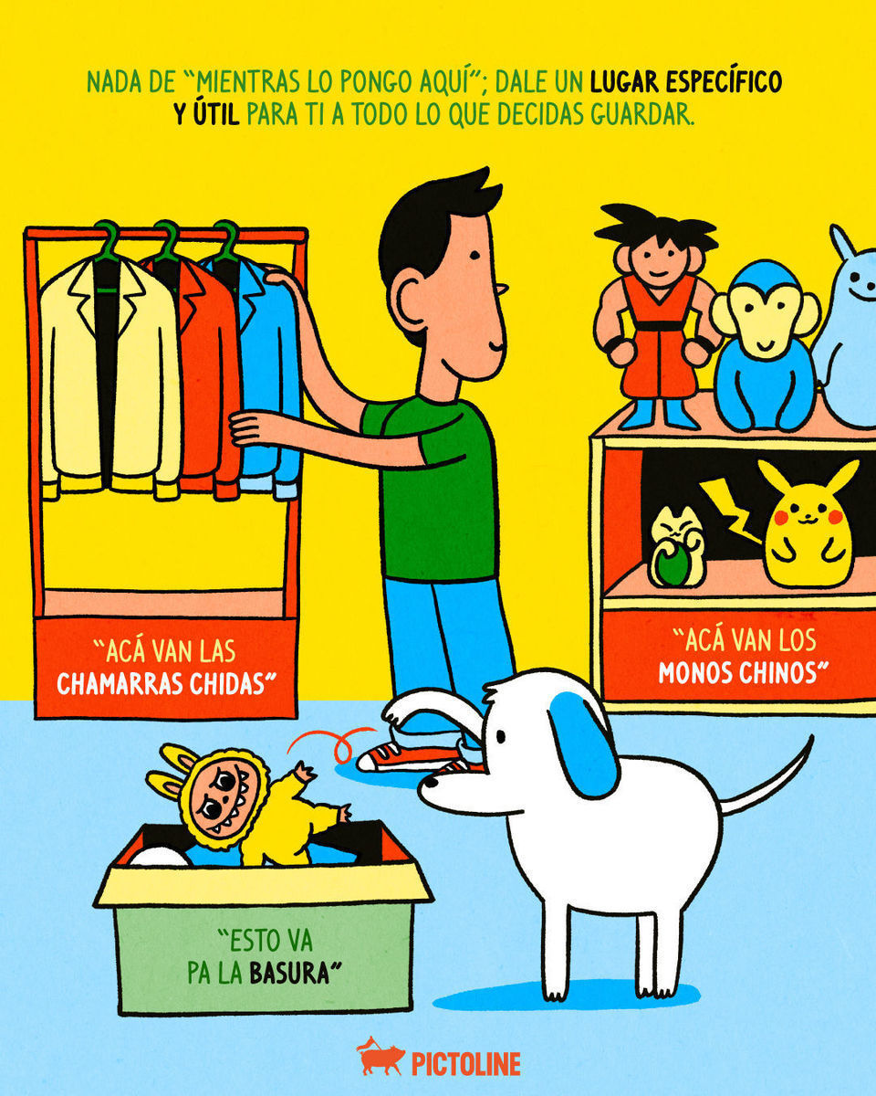 No es flojera, es un “por si acaso” que se salió de control 📦😵‍💫 ¿Qué te cuesta más soltar? #acumulacion #desorden #caos #dormitorio #hogar #emociones #saludmental #psicologia #pictoline