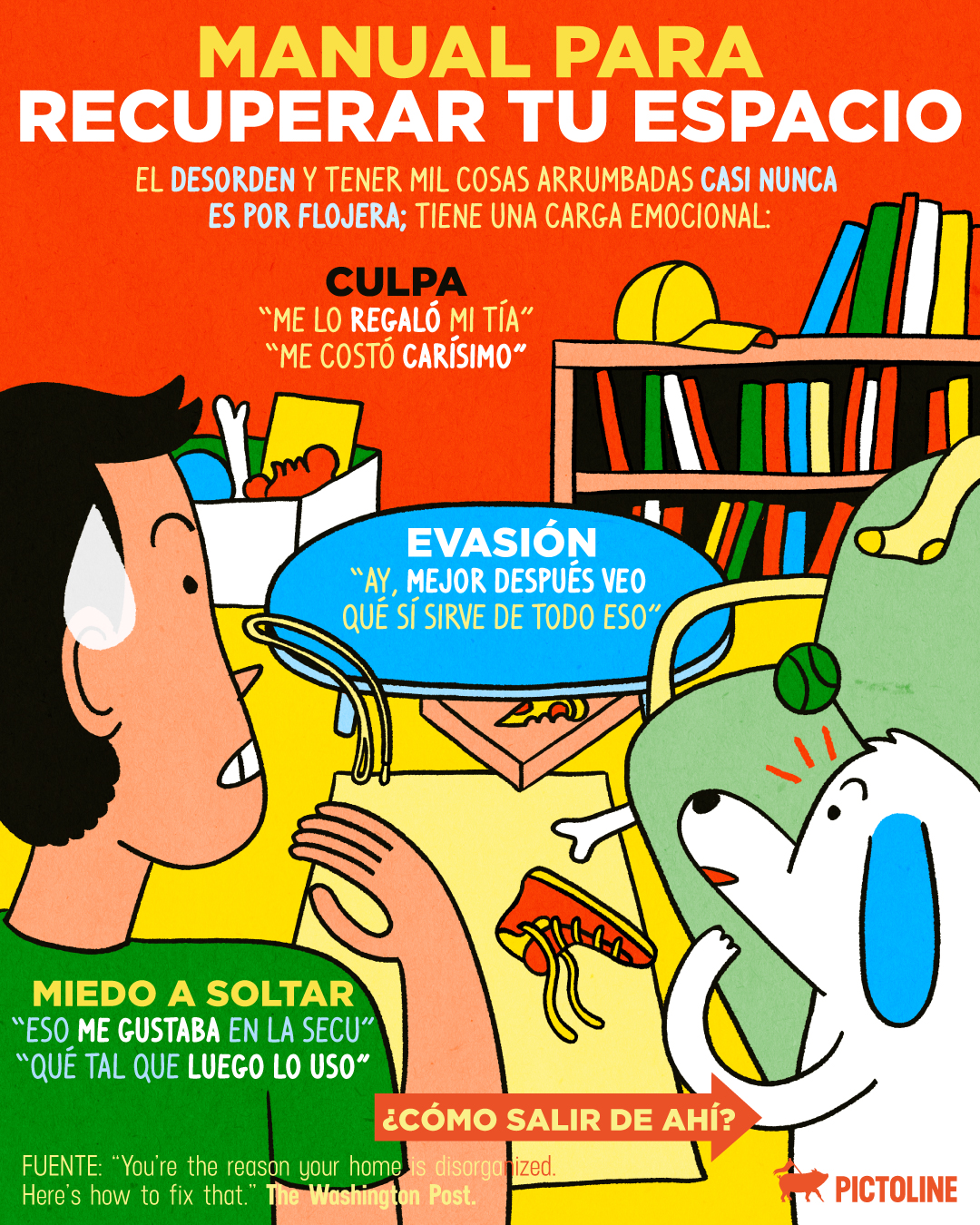 No es flojera, es un “por si acaso” que se salió de control 📦😵‍💫 ¿Qué te cuesta más soltar? #acumulacion #desorden #caos #dormitorio #hogar #emociones #saludmental #psicologia #pictoline