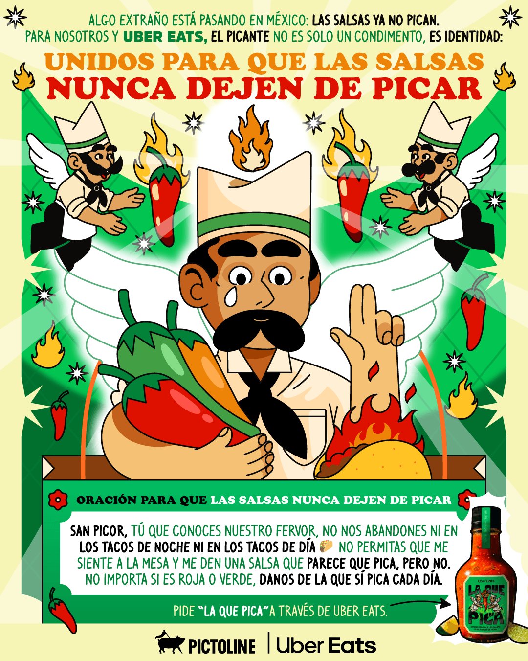 Una oración para que las salsas nunca dejen de picar 🌶️🕯️🙏 #salsas #picante #comida #méxico #cultura #pictoline