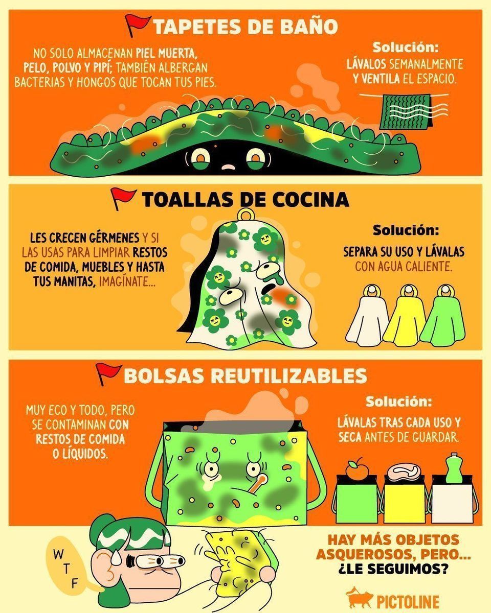 Los objetos asquerosos en tu casa viendo cómo los tocas diario 👁️👄👁️🖐️🤢⁣ ⁣ #bacterias #asqueroso #hogar #hacks #lifehacks #limpieza #pictoline