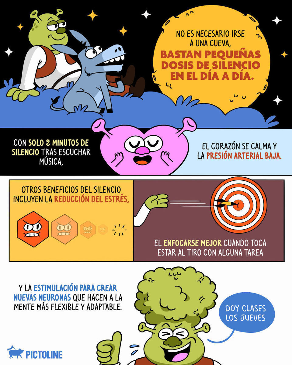 No seas Burro, intenta tener pequeñas dosis de silencio en tu día, tu mente lo agradecerá 📴✨ #silencio #cerebro #saludmental #mente #silenciointerior #pictoline