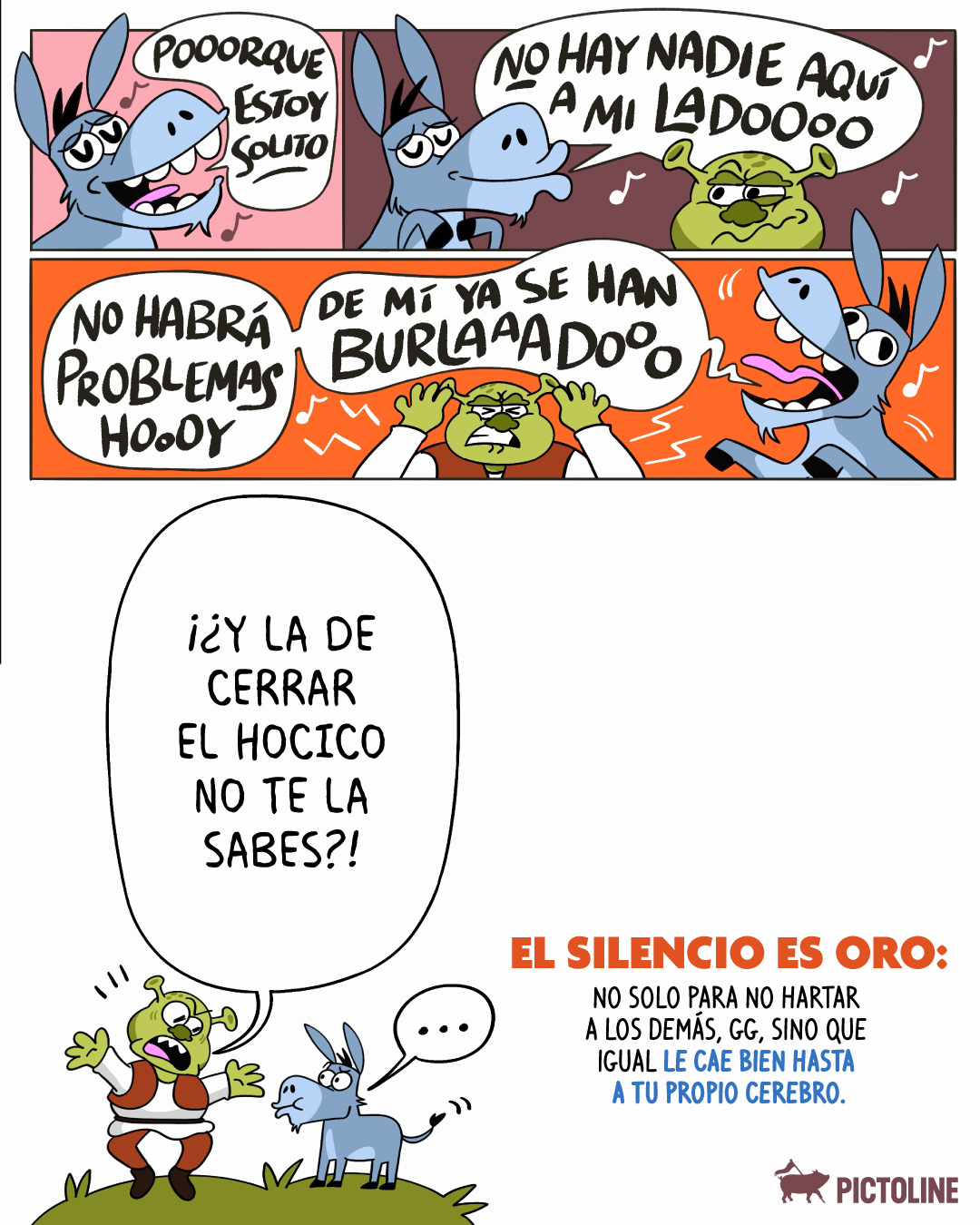 No seas Burro, intenta tener pequeñas dosis de silencio en tu día, tu mente lo agradecerá 📴✨ #silencio #cerebro #saludmental #mente #silenciointerior #pictoline