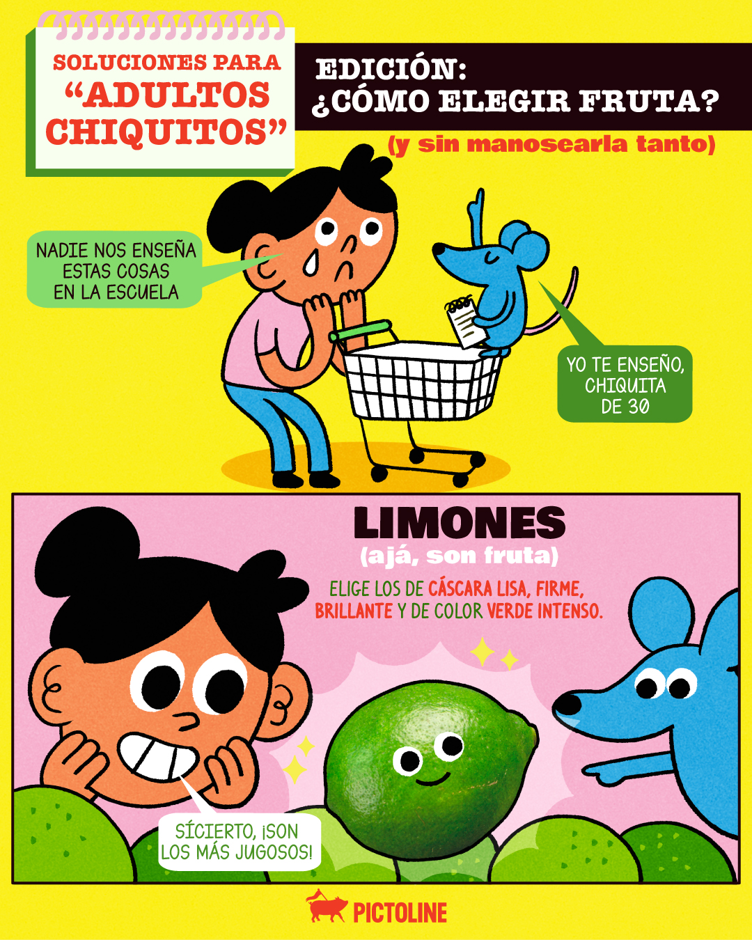 Mándale estos tips a quien creas que lo necesita 😅🍋‍🟩🍌🍉⁣ ⁣ #fruta #frutafresca #comida #lifehacks #consejos #pictoline