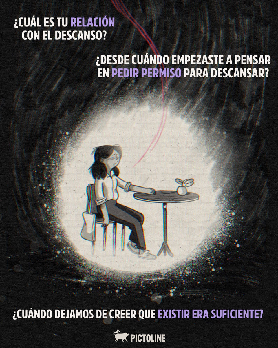 ¿Cuándo dejamos de creer que existir era suficiente? 😮‍💨🥀⁣ ⁣ #descanso #mujeresreales #mujeres #8m #historias #pictoline