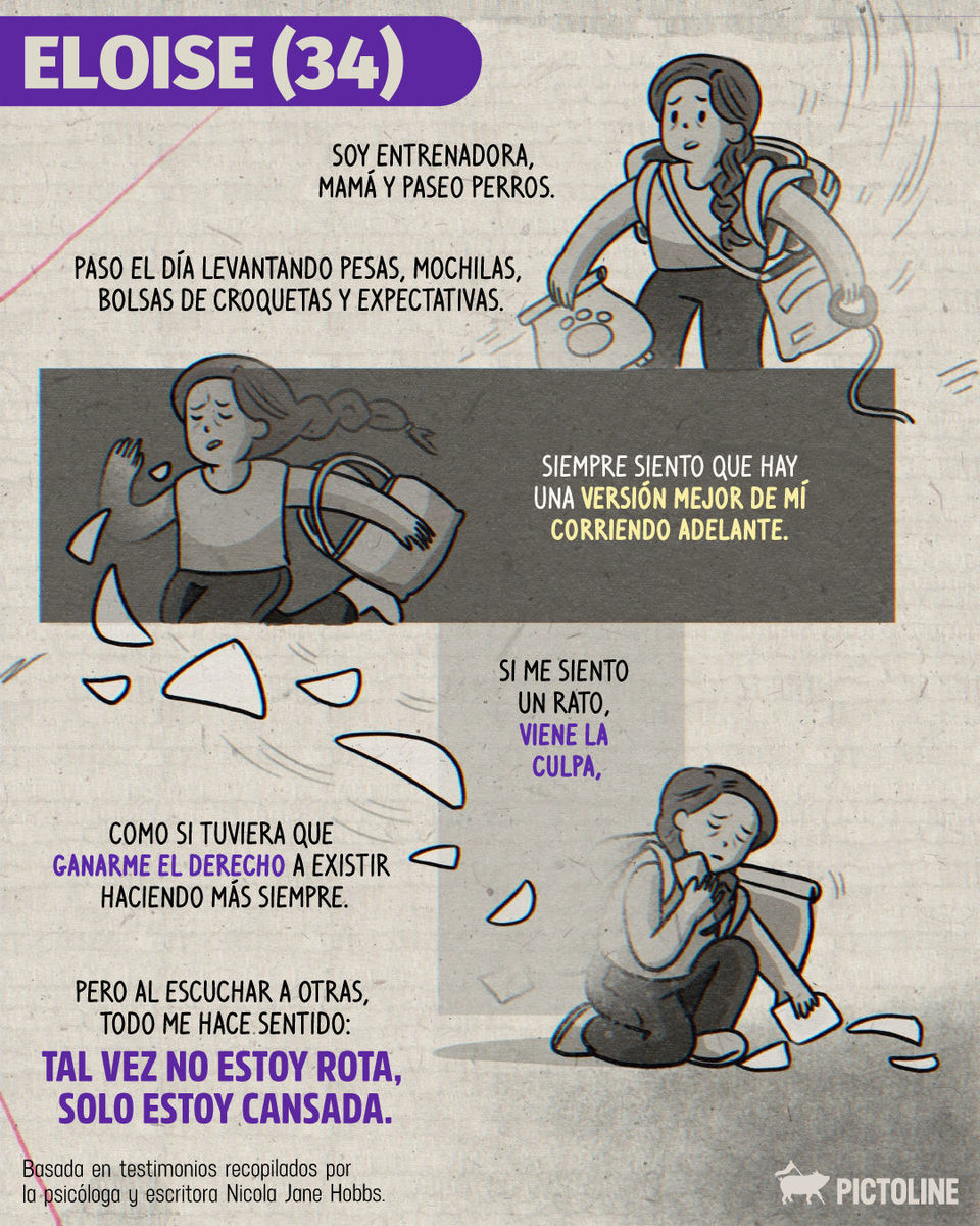 ¿Cuándo dejamos de creer que existir era suficiente? 😮‍💨🥀⁣ ⁣ #descanso #mujeresreales #mujeres #8m #historias #pictoline