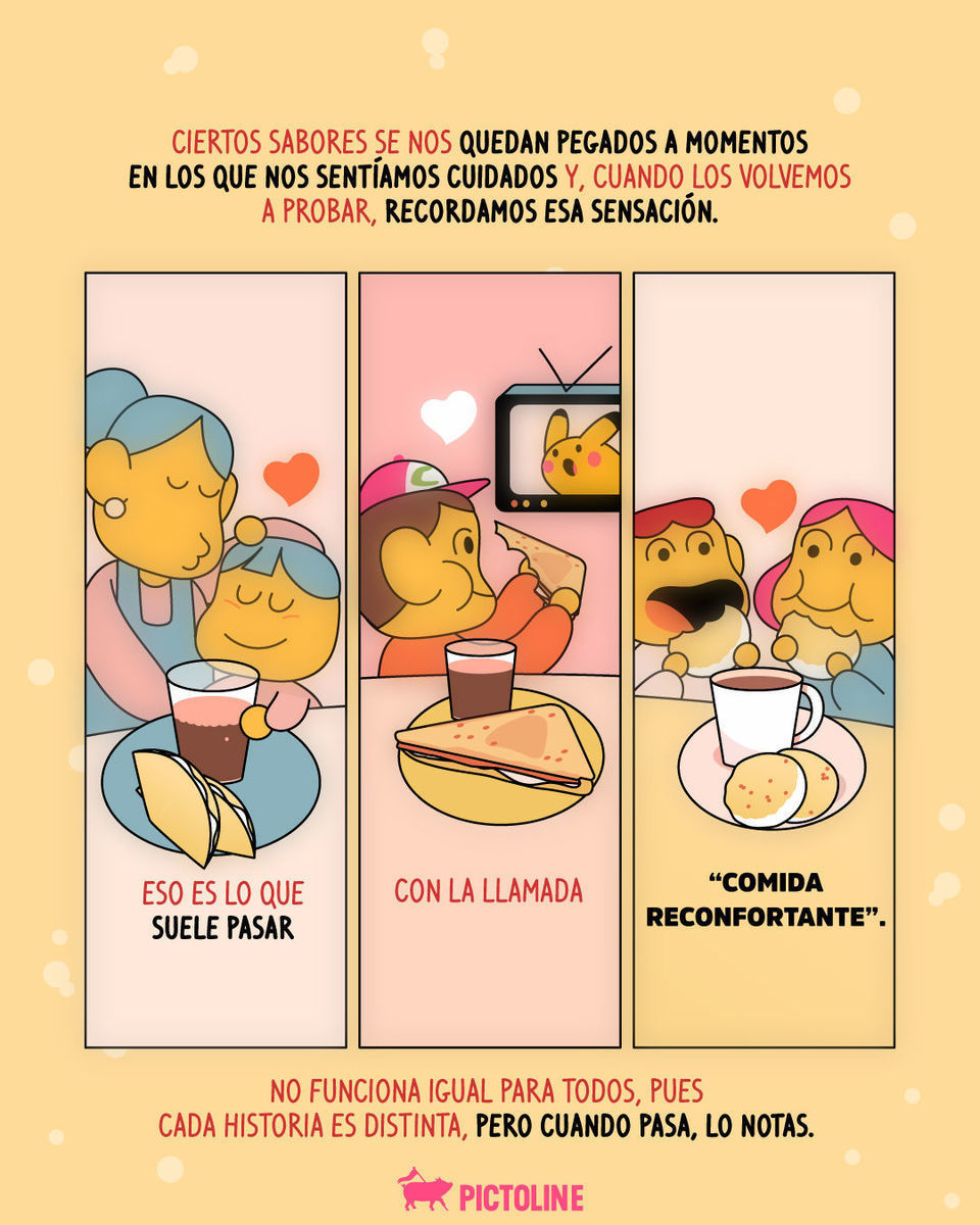 ¿Cuál es ESA comida que te hace sentir que todo está bien? 🫰✨😋⁣ ⁣ #comfortfood #comidareconfortante #comida #emociones #felicidad #pictoline