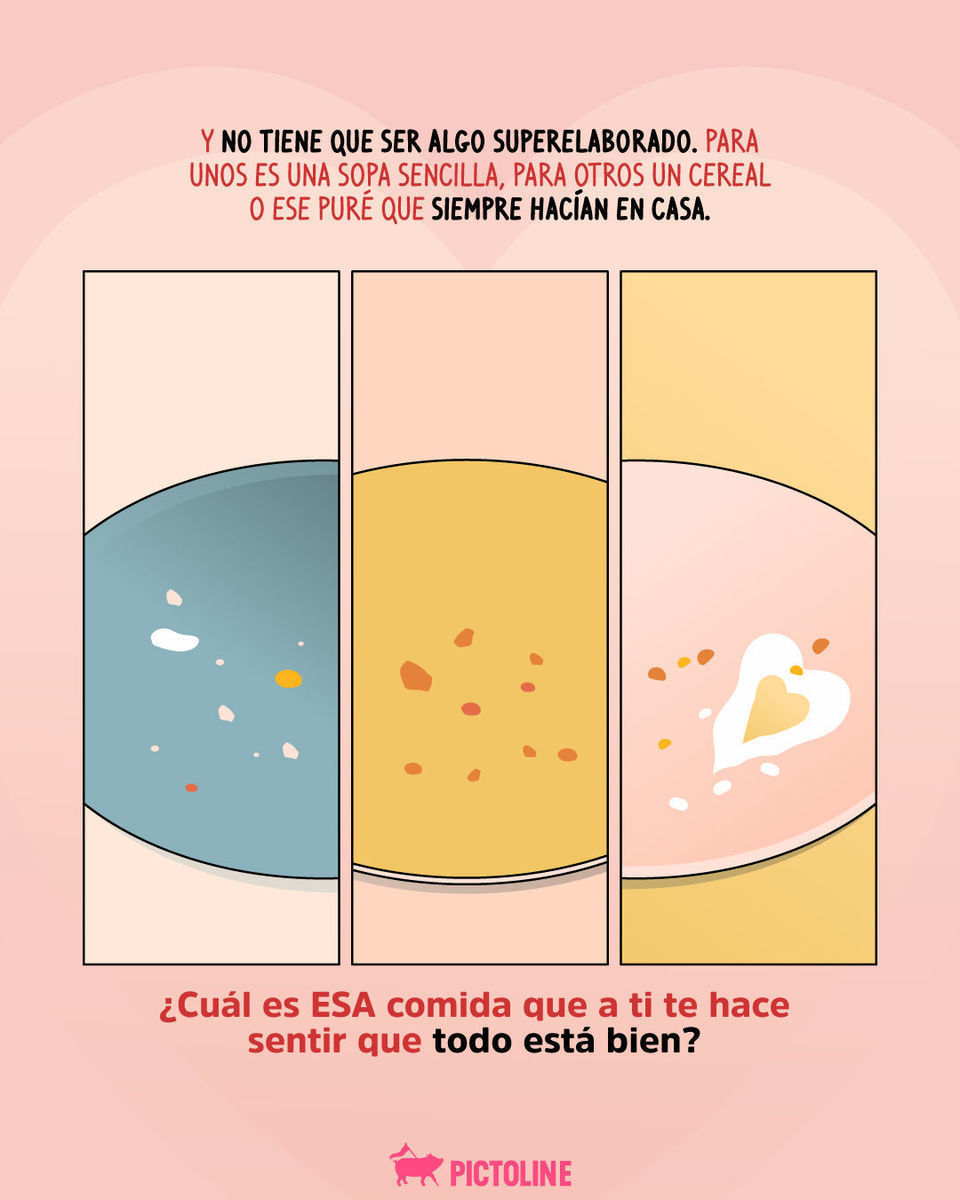 ¿Cuál es ESA comida que te hace sentir que todo está bien? 🫰✨😋⁣ ⁣ #comfortfood #comidareconfortante #comida #emociones #felicidad #pictoline