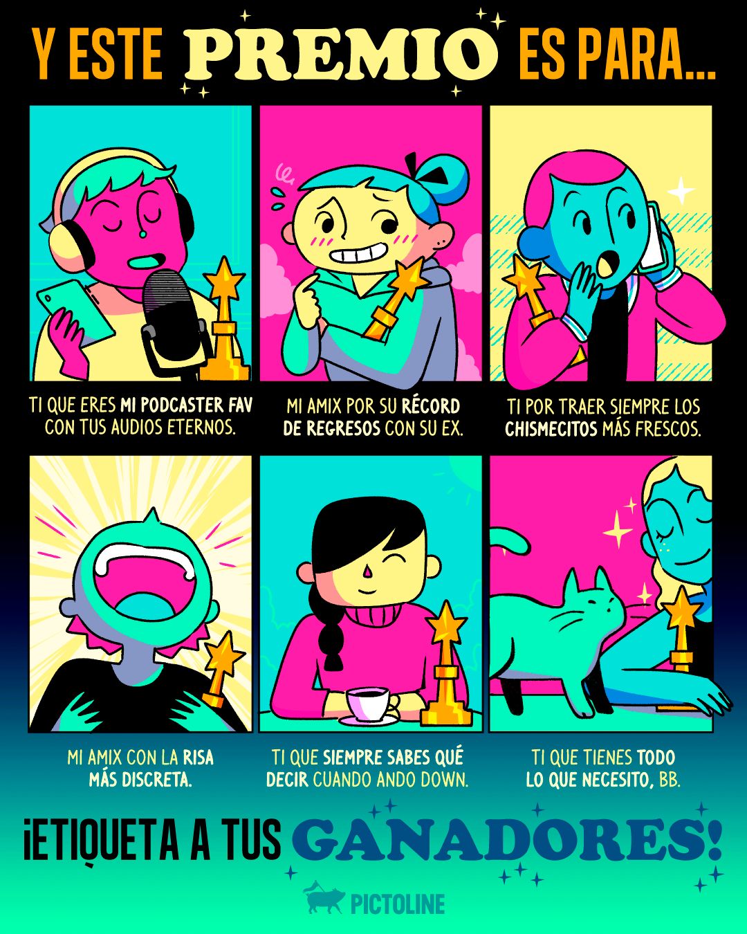 Compártelo a quien siempre te anima cuando lo necesitas 🏆😌🫰⁣ ⁣ #amistades #amigos #amistadesamigo #relaciones #pictoline