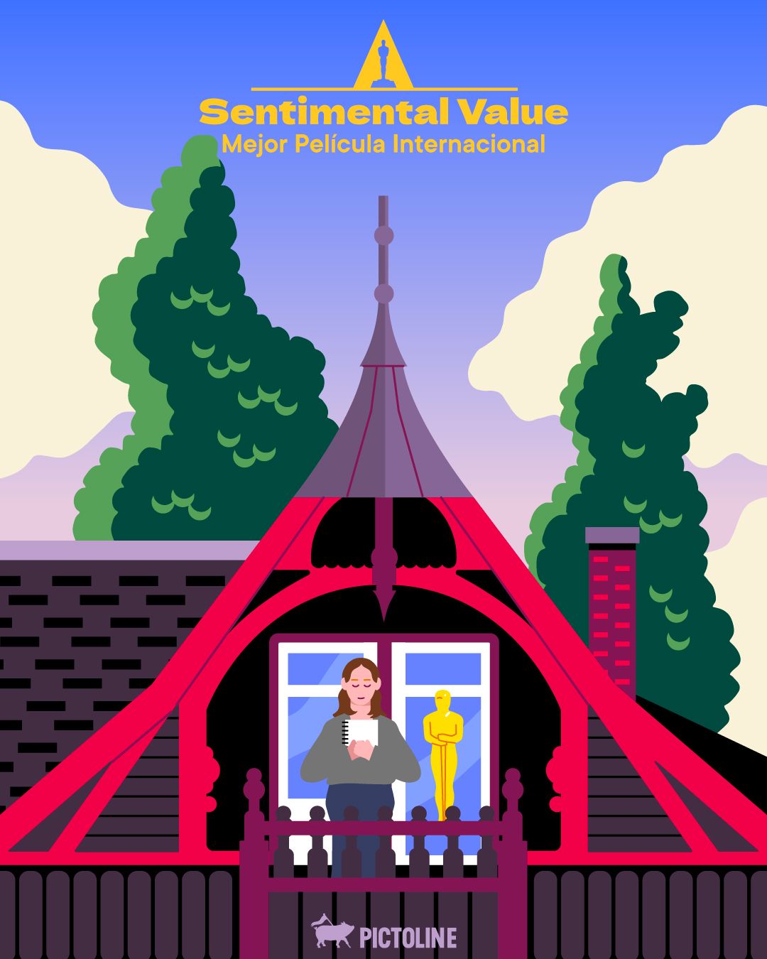 Y el Óscar al mejor drama familiar es para... ¡Sentimental Value! Que esta noche se llevó la estatuilla a Mejor Película Internacional 🎬💕👏 #oscars2026 #oscars #sentimentalvalue #premiososcar #cine #películas #entretenimiento #pictoline