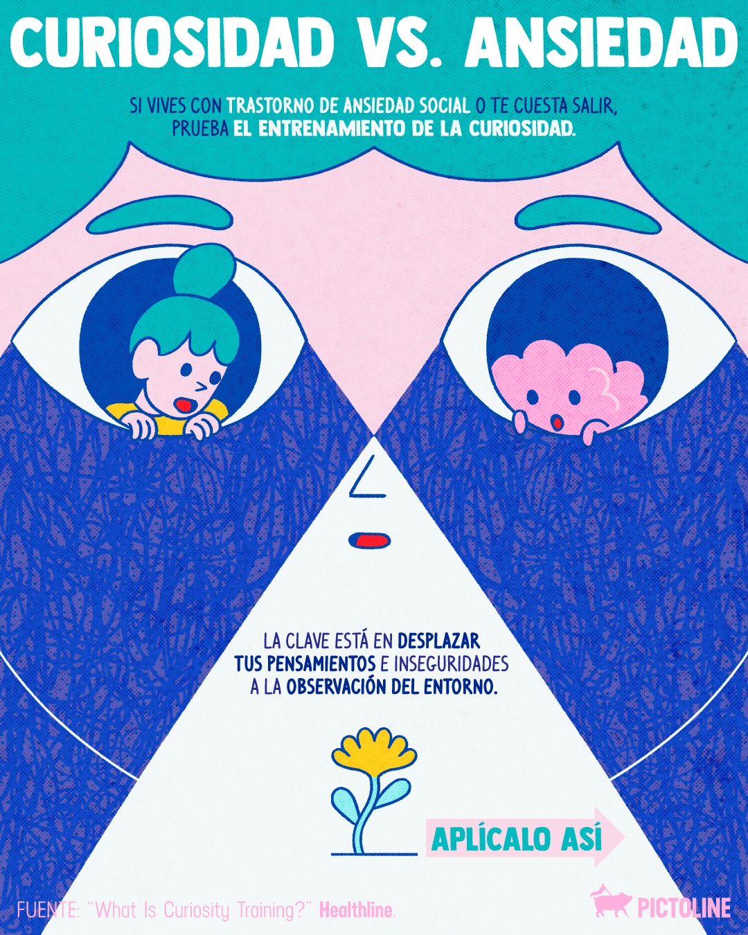Cc la curiosidad puede ayudarte a socializar más… 🧠💭🔍⁣ ⁣ #saludmental #ansiedadsocial #mindfulness #psicologia #pictoline