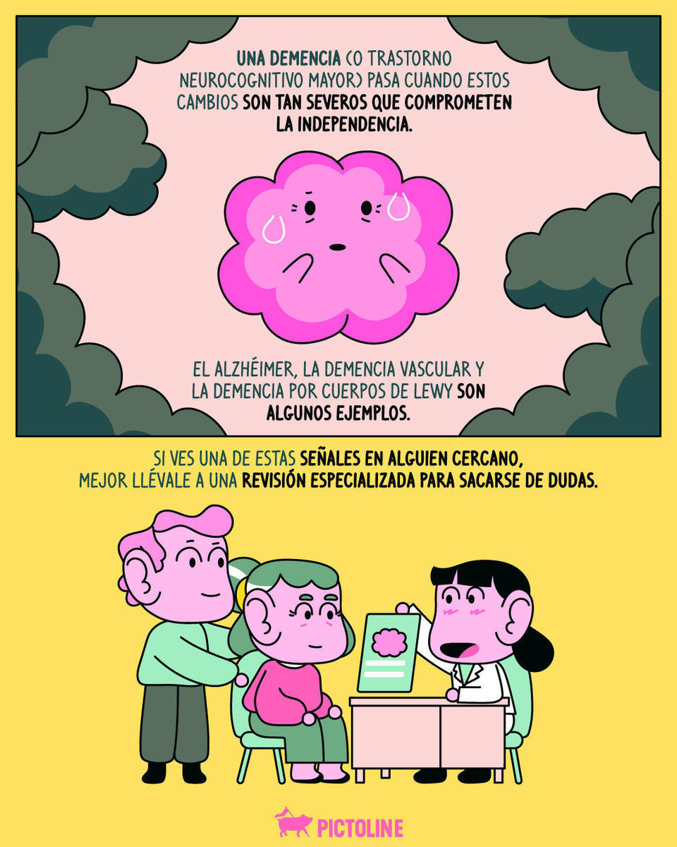 La demencia no es algo que “te da por la edad” 😯 #demencia #vejez #deteriorocognitivo #cerebro #memoria #saludmental #cuidados #salud #ciencia #pictoline