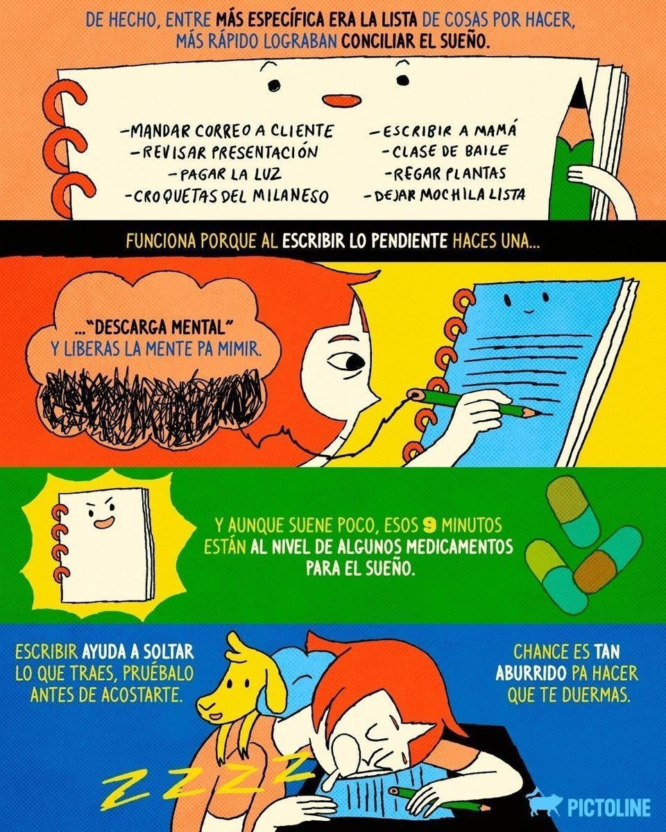 ¿Horas scrolleando sin poder dormir? 💤 ⁣ ⁣ #dormir #dormirbien #sueño #noches #descanso #cerebro #escribir #todolist #pendientes #pictoline