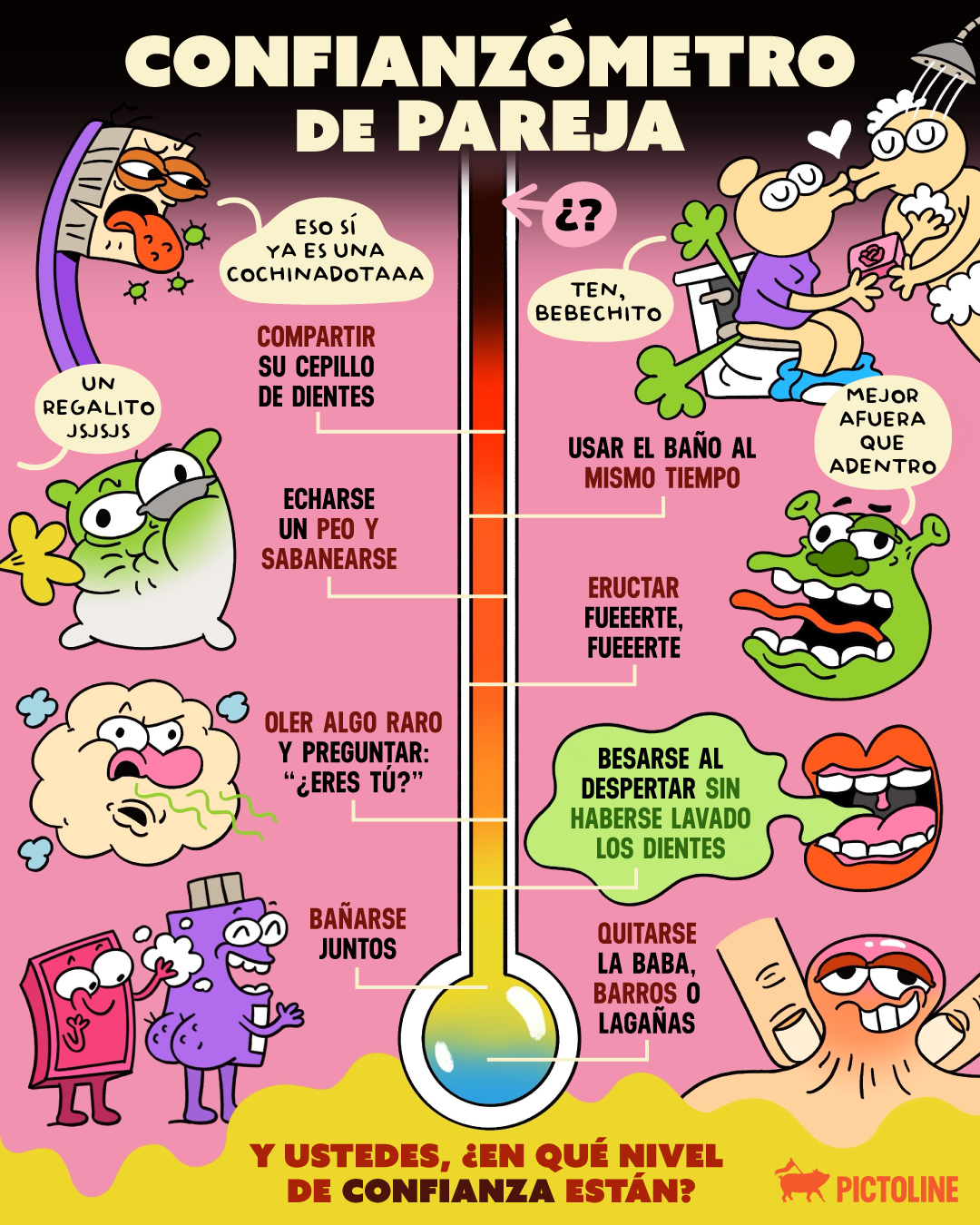 Porque el amor del bueno se mide en qué tanto toleran sus olores de dudosa procedencia 😅🌡️❤️‍🔥 #parejas #humor #amor #diversión #pictoline