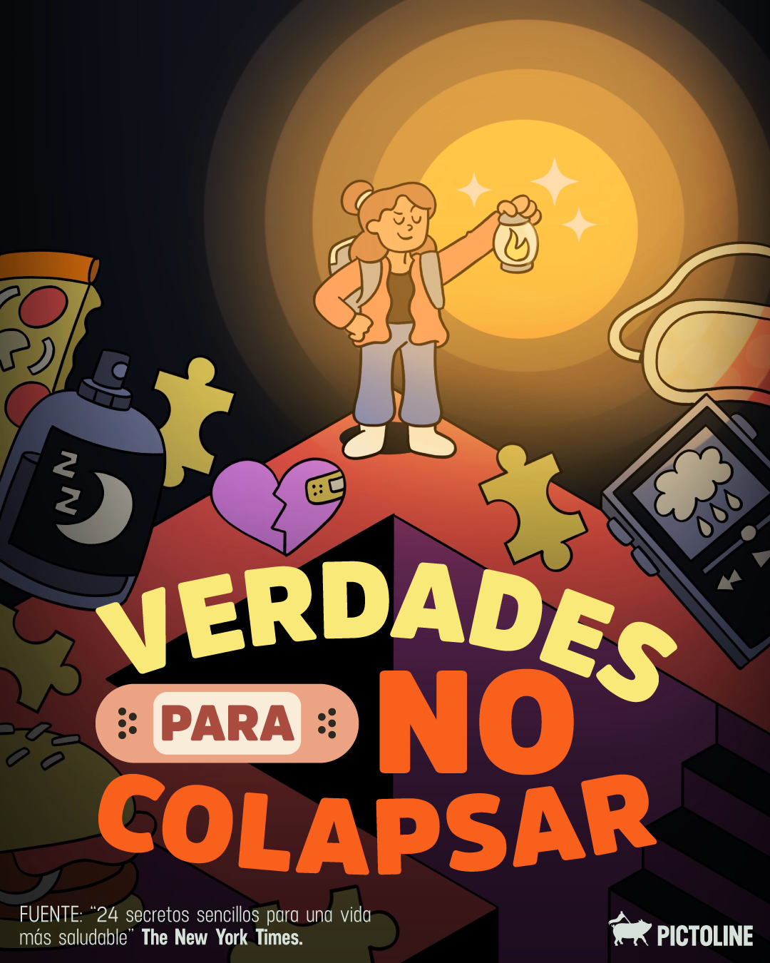 🤷‍♀️ Todo el mundo tiene una: ¿cuál es tu verdad para no colapsar? 🫵 Te leemos⁣ ⁣ #saludmental #salud #verdades #colapsar #pictoline