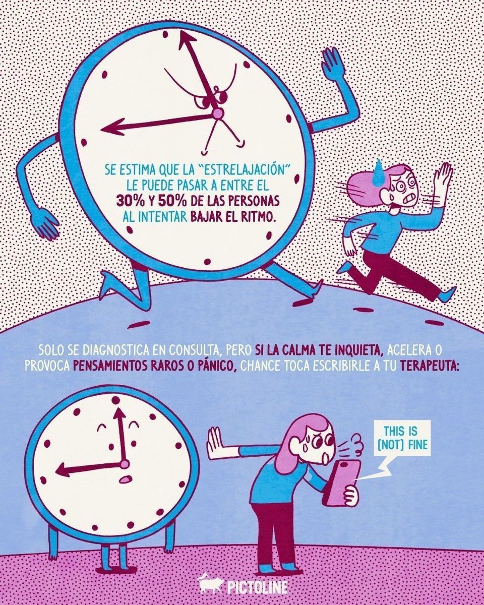 Cuando intentas relajarte… y te estresas más 😵‍💫⁣ ⁣ #estrelajacion #estres #relajacion #ansiedad #descanso #saludmental #bienestar #mente #overthinking #pictoline⁣