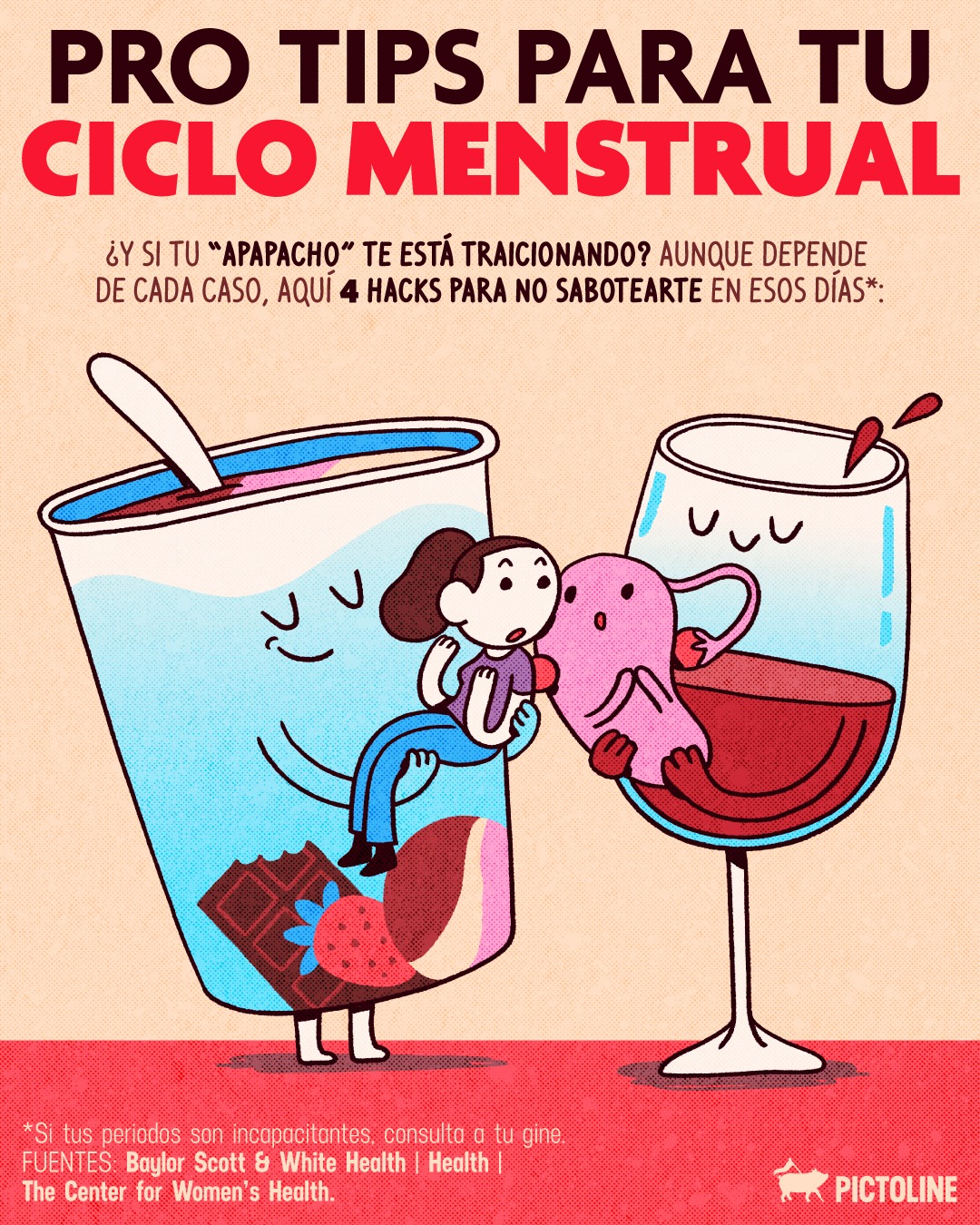 ¿Antojo o autosabotaje en esos días? 🤡 #ciclomenstrual #salud #period #periodtips #helado #pictoline