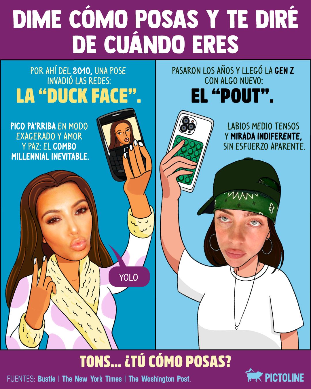 ¿Una cara dice más que mil palabras? 👁️👄👁️⁣ ⁣ #duckface #pout #selfie #generations #trending #cultura #sociedad #pictoline