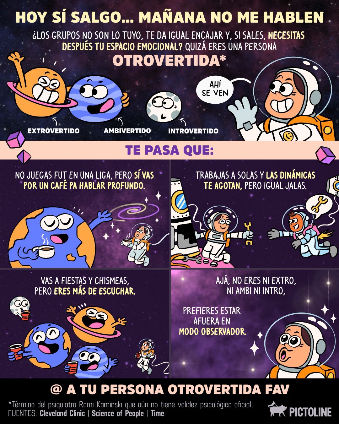 Hay un “otroverso” con el que algunas personas se identifican🫸🧑‍🚀 ¿Te pasa? 🤔⁣ ⁣ #otrovert #personalidad #psicologia #sociedad #pictoline