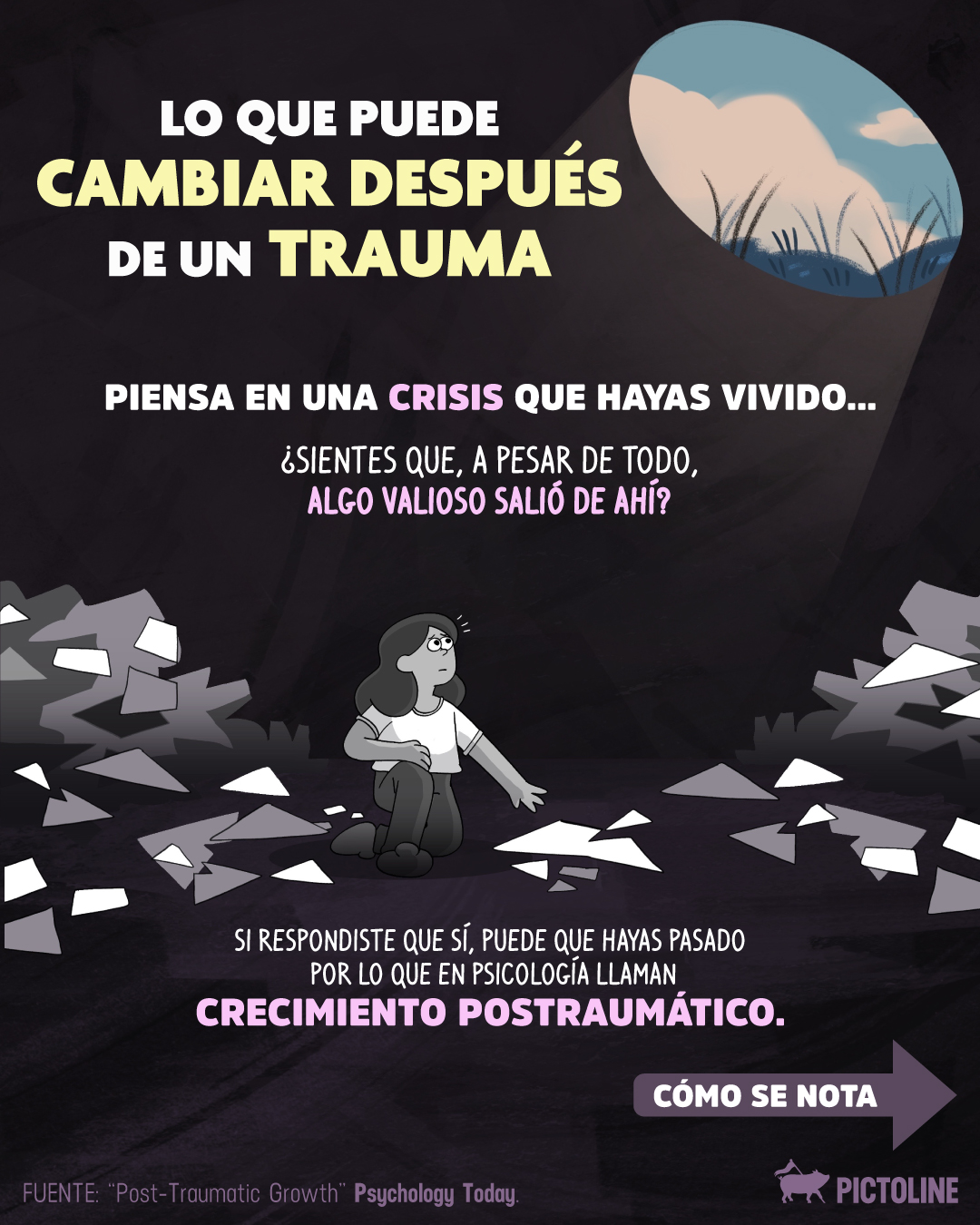 ¿Hay algo que agradeces haber vivido, aunque en su momento te rompió? ❤️‍🩹⁣ ⁣ #saludmental #trauma #psicologia #resiliencia #terapia #procesos #pictoline