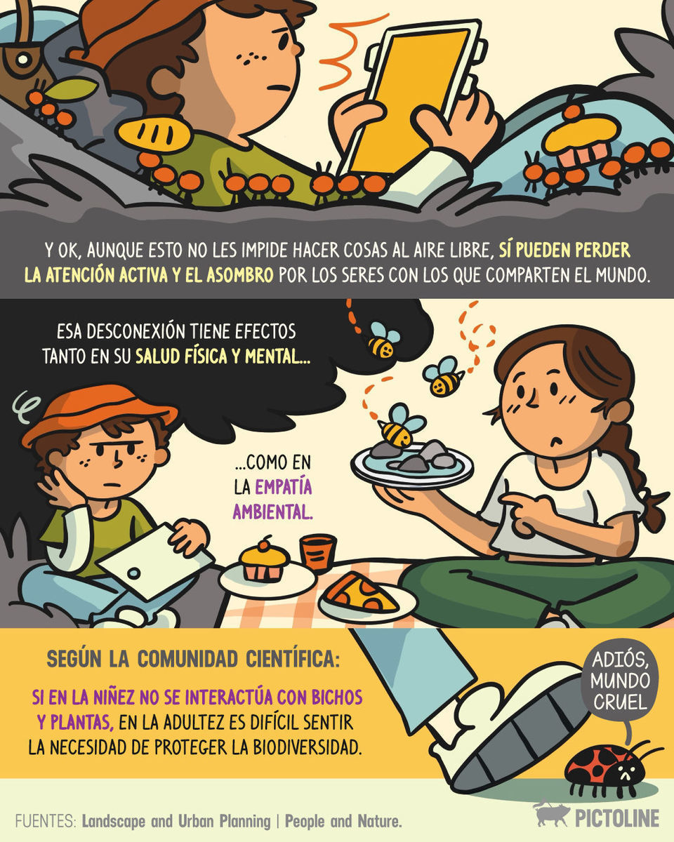 Se llama extinción de la experiencia y sí, se pierde el mundo natural por 📲🍃🐞🦋⁣ ⁣ #infancias #juego #experiencia #naturaleza #medioambiente #pictoline