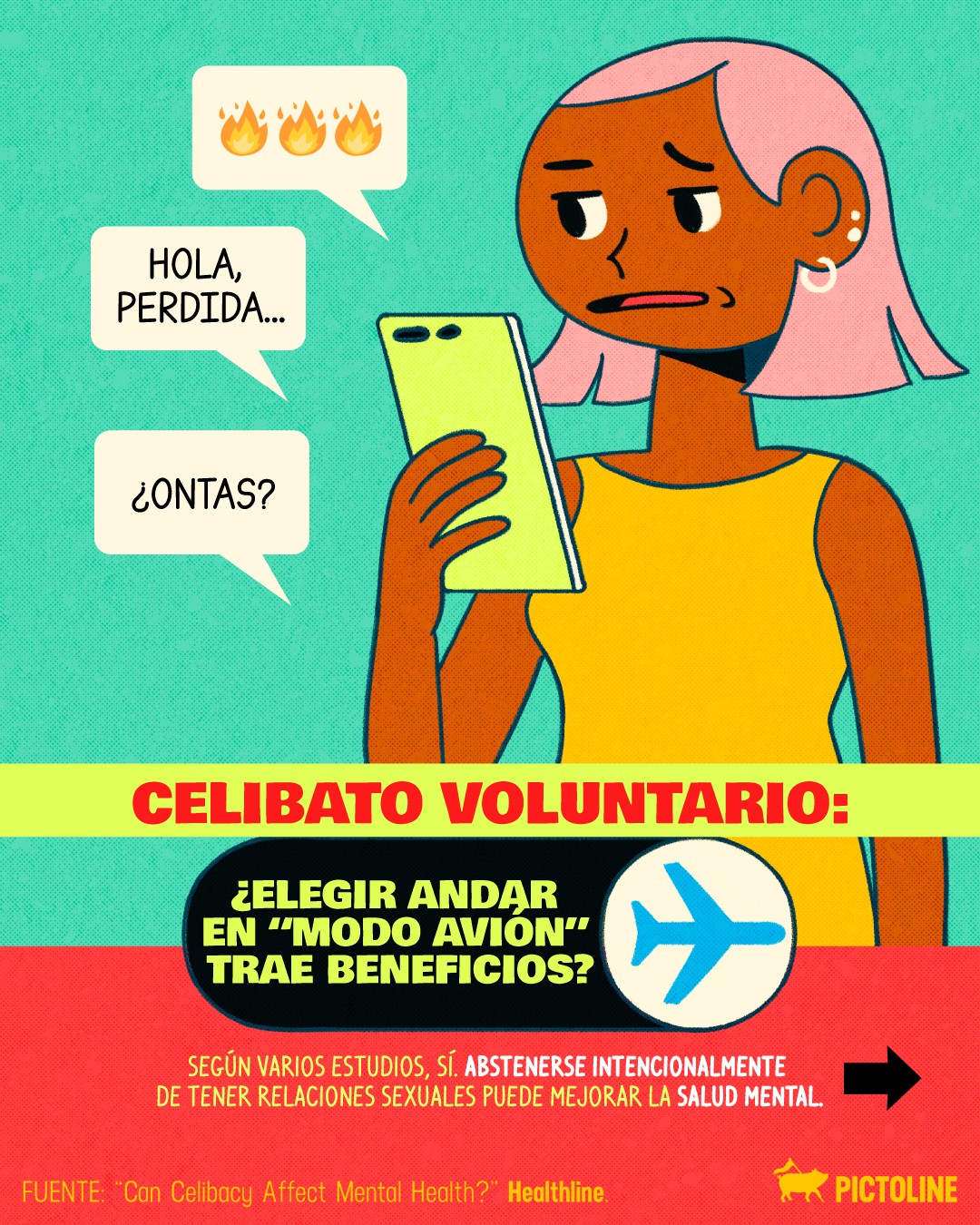 ¿Qué piensas del celibato voluntario? 💭⁣ ⁣ #celibato #saludmental #autocuidado #bienestar #sociedad #pictoline