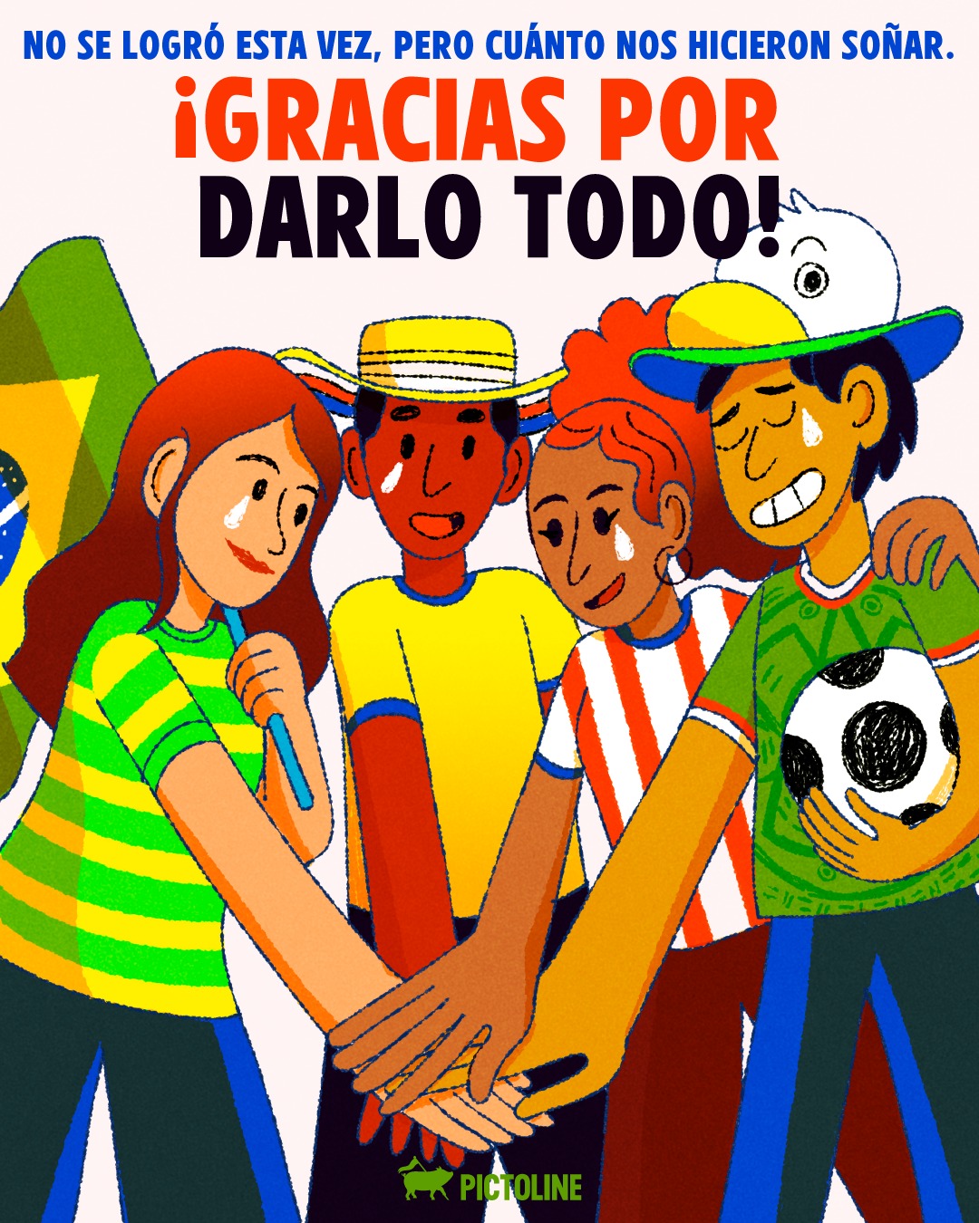 ¡Gracias por darlo todo, equipo! 🥹⚽ Etiqueta a esas personas con las que descubriste que también te gusta el fut 🎉⁣ ⁣ #deportes #actualidad #pictoline