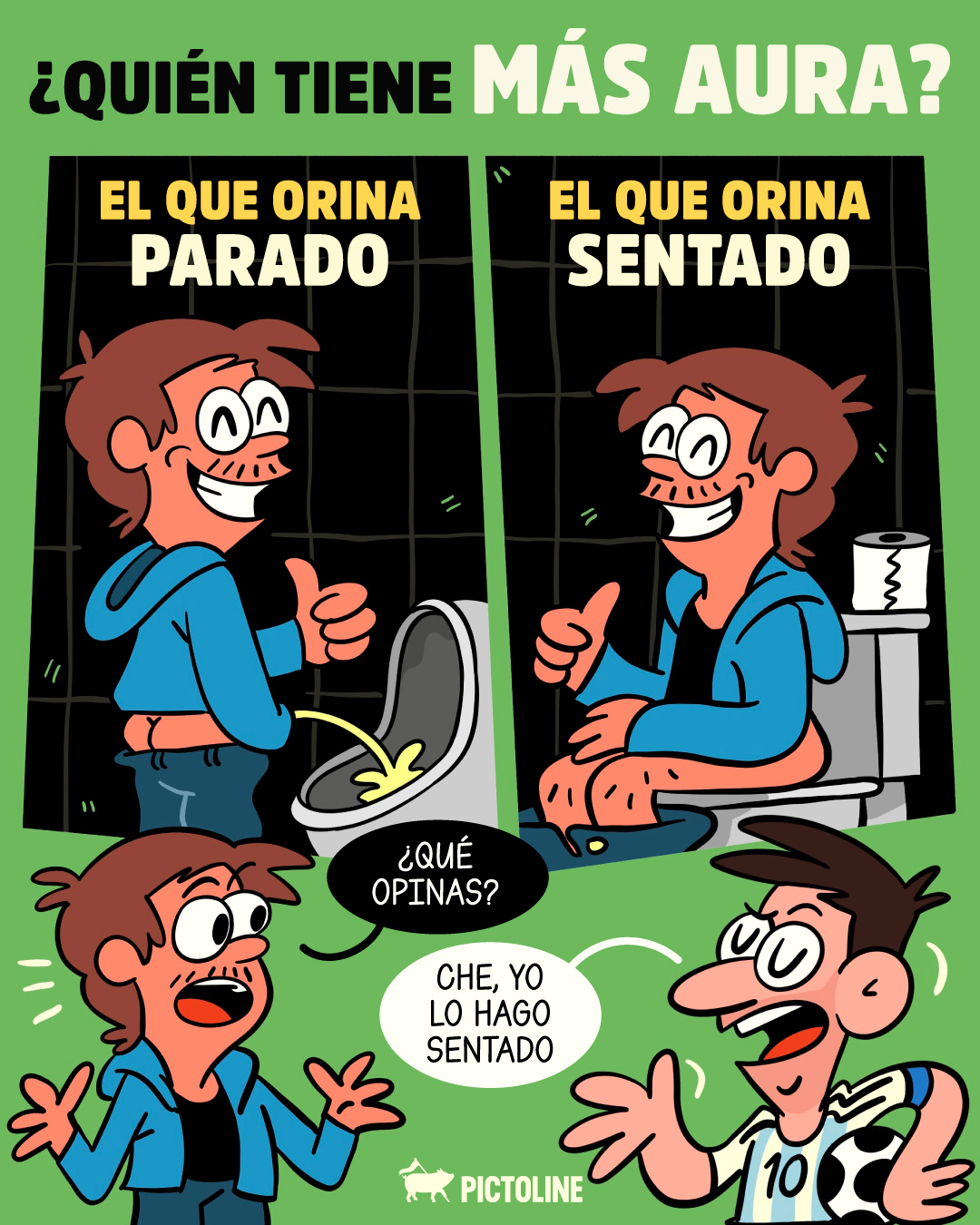 ¿Prefieres hacer pipí parado o sentado? 🚽⁣ ⁣ #salud #ciencia #pictoline