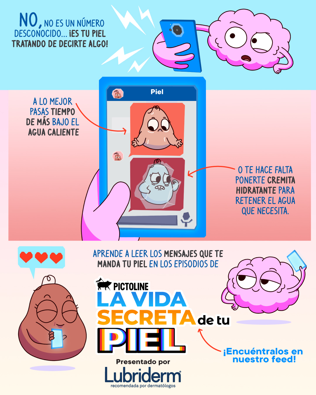 Tu piel quiere enviarte un mensaje, hazle caso con Lubriderm 📲💪✨ #lvsdtm #pictoline