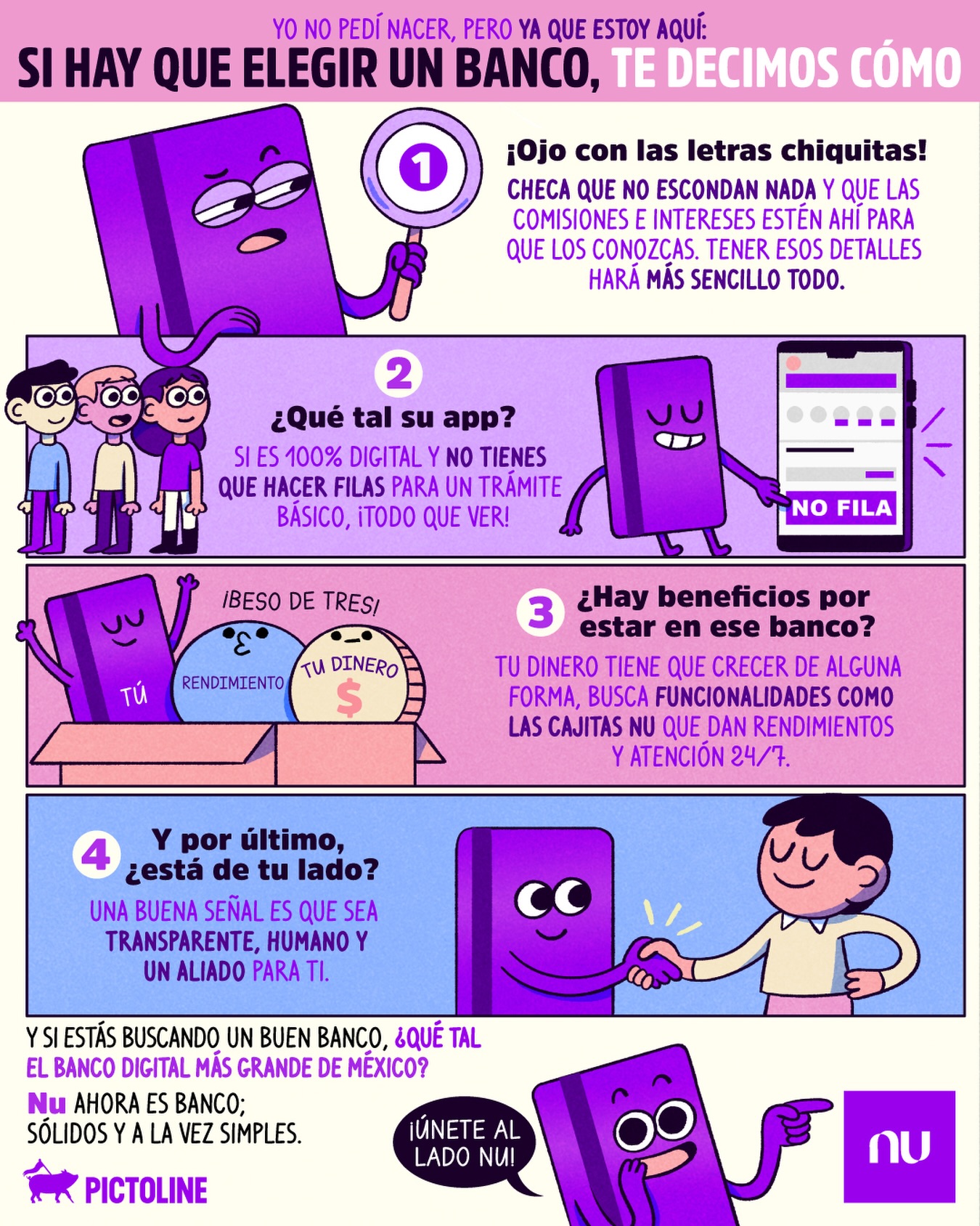 Todo que ver no tener que hacer filas 💅📲💜 @nu.mx #finanzas #pictoline