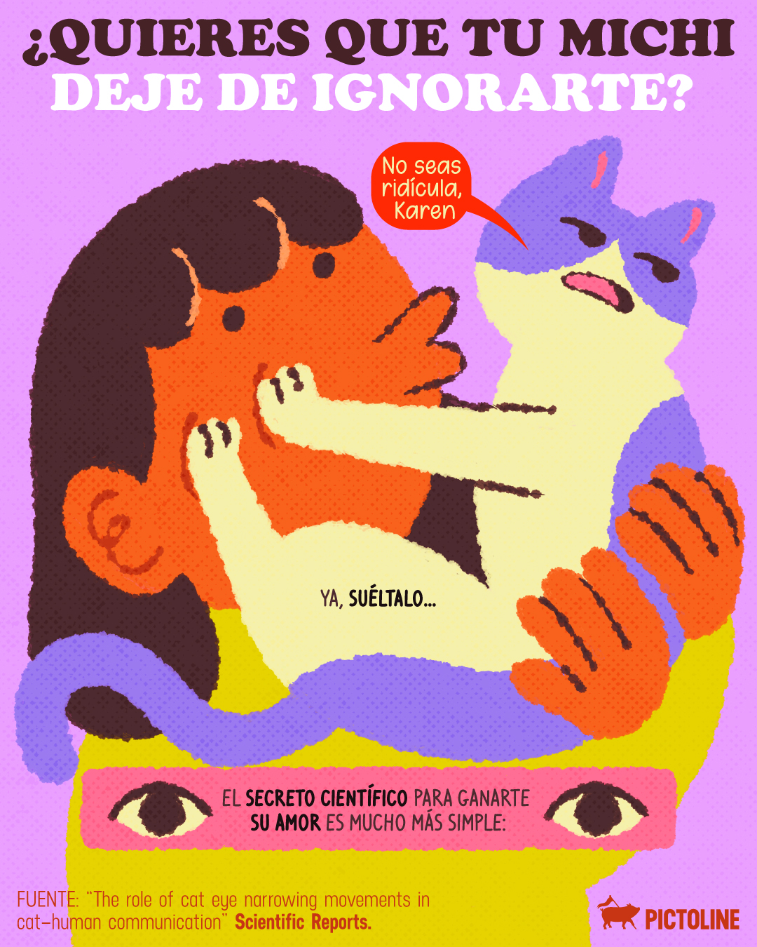 Échale ojitos, pero leeeeeeento 😻👀⁣ ⁣ #mascotas #pictoline